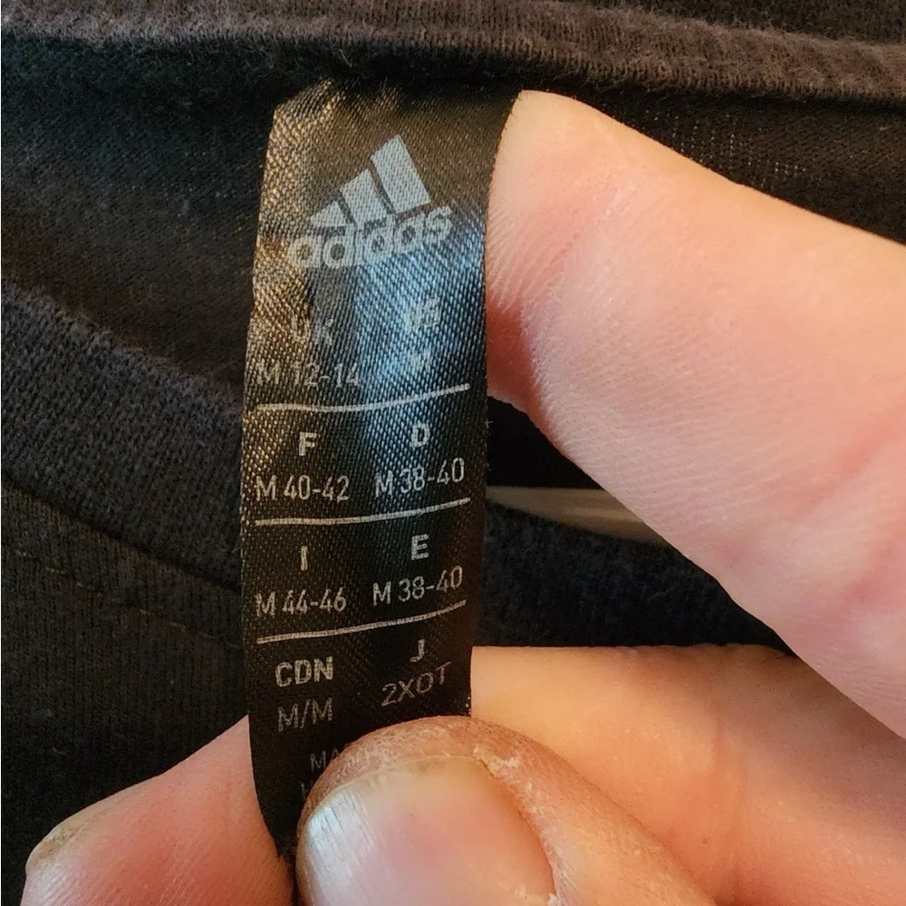 Adidas black logo long sleeve Shirt Size mens medium